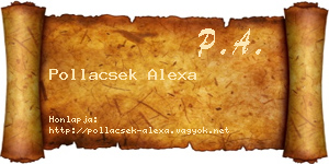 Pollacsek Alexa névjegykártya